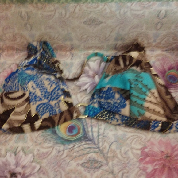 #4 Oceanic GOTTEX Metallic Print Bikini NWT